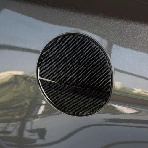 Genuine Carbon Fiber For Ford Mustang 2015-2020 Car Outside fuel tank cap Cover Trim Car Styling Sticker