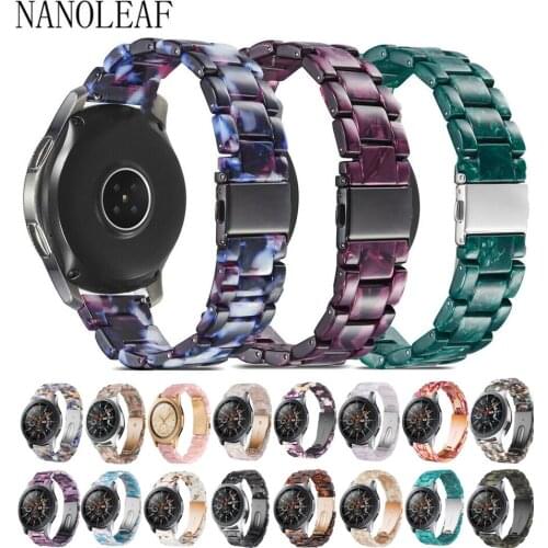 Resin with Metal Buckle Replacement Strap 20MM 22MM for Samsung Gear S3 Frontier Classic Galaxy Watch 46MM Women Men Wristwatch