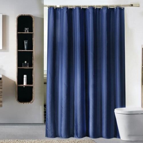 Dark Blue Thick Shower Curtains Hotel Quality Polyester Fabric Bathroom Curtain with Grommet Wholesale Solid Color Home Decors
