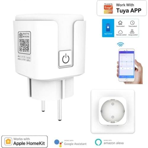 Tuya Smart WiFi Wireless Socket Smart Home 16A EU Plug Socket APP Remote Voice Control Timing Function With Alexa Google HomeKit