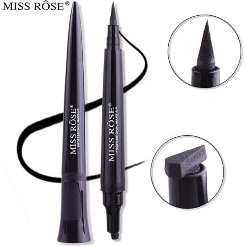 Waterproof Dry Eye Liner Long Lasting Double Eyelid Pencil Eyeliner Bullet Head Black Seal Makeup Cosmetic Gift for Women