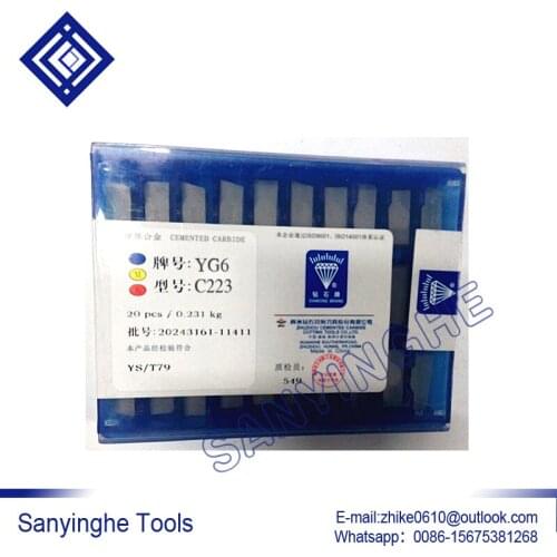 Free shipping high quality 20pcs/lots C223 YG6 / YG8 / YW1 / YW2 / YT5 / YT14 / YT15 carbide welding inserts brazed insert