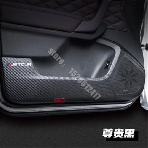 PU carbon fiber pattern car door anti-scratch protective pad for Chery JETOUR X90 2019 Car styling