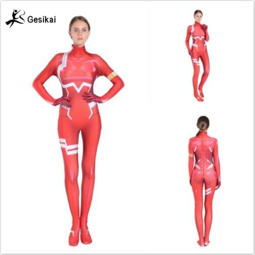 Women Darling in the Franxx Zero Two Cosplay Costume Darling Spandex Zentai Suits Women Darling in the Franxx Halloween Costumes