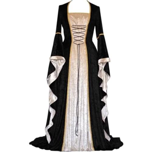 Xxl xxxl plus size drop shipping Drop shipping Medieval Costumes Full Sleeve Renaissance Gown Princess Costume For Women Hallow