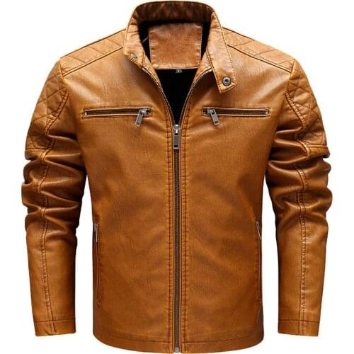 Winter Mens Jacket PU Thick Warm Mens Motorcycle Jacket New Fashion Windproof Leather Coat Male 5XL