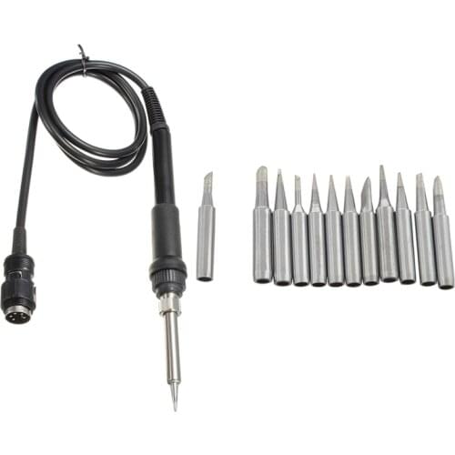 1X Soldering Station Iron Handle 24V For HAKKO 907 ESD 936 937 928 926 & 12Pc Solder Screwdriver Soldering Iron Tip
