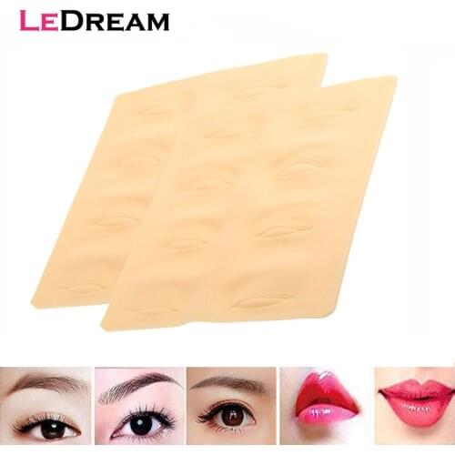 10pcs/lot 3D Silicone Permanent Makeup Tattoo Training Practice Fake False Skin Eyes For Microblading Tattoo Machine Beginner