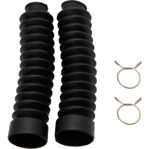 2Pcs Front Fork Motorcycle Dust Cover Gaiters Gators Boots Black Shock Absorber