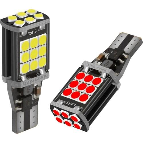 2PCS T15 W16W WY16W Super Bright LED Car Tail Brake Bulb Turn Signals Auto Reverse Lamp Daytime Running Light Red Yellow White
