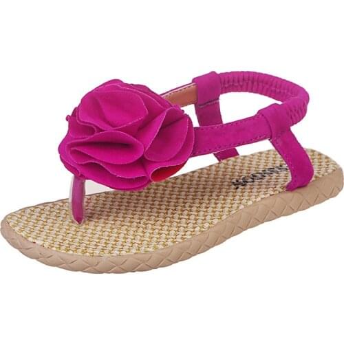 2021 Kids Summer Style Girls Flip-Flop Sandals Children Toddler Kids Beach Sandals Cute Flower Princess Shoes 1-6 Years Sneakers