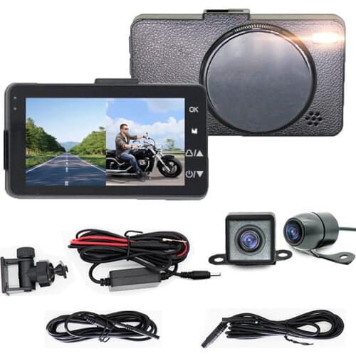 3" Native 720P HD Motorcycle Camera DVR Motor Dash Cam Dual-track Front Rear Recorder 2020 Moto DVR Motorcycle Drive Recorder