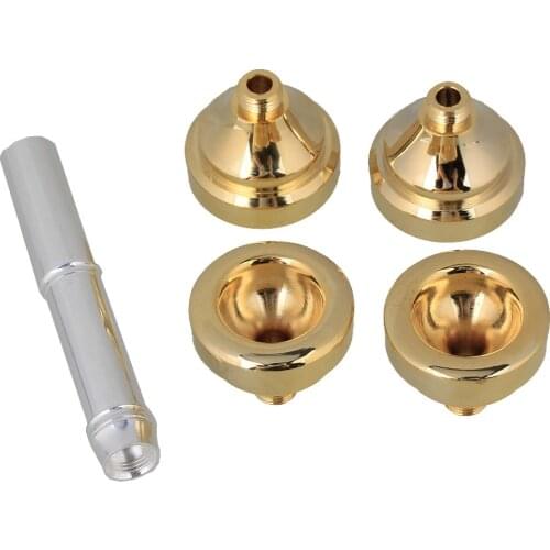 4 /6Golden Trumpet Cups and 2 Heads + Silver Plated Brass Trumpet Mouthpiece