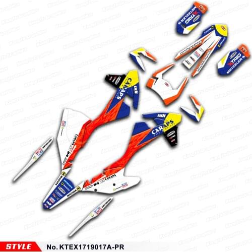 Aftermarket MX Graphics Enduro Decals for 125 150 250 300 350 450 500 EXC EXC-F XCW 2017 2018 2019, Style No.KTEX1719017A-PR