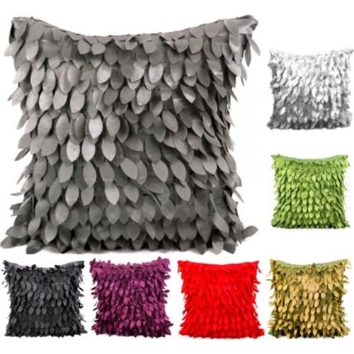 Satin Luxury Cushion Cover 42x42cm Leaves Home Decor Pillow Covers for Living Room Sofa Throw Pillow Decorative pillowcase