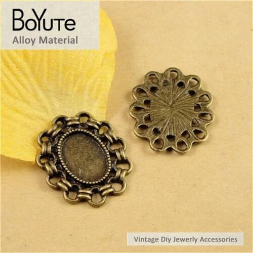 BoYuTe (60 Pieces/Lot) 14*10MM Cabochon Base Antique Bronze Plated Blank Pendants Diy Materials Jewelry Accessories