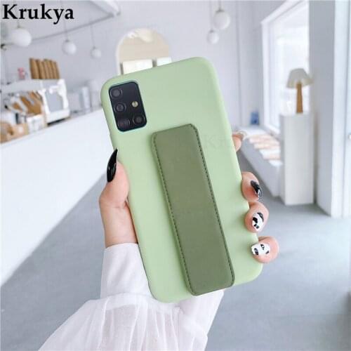 Wrist Strap Case For Samsung Galaxy A82 A22 S21 FE A32 A42 A12 A52 A72 A02S A51 A71 F62 M62 Stand Holder Soft Silicone Cover