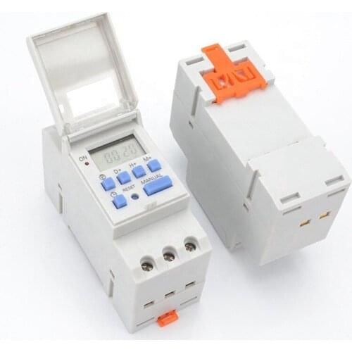 Digital LCD Power Timer Programmable Time Switch AC 220V/110V DC 12V /24V 16A Din Rail Timer Switch Programmable on Off Timer