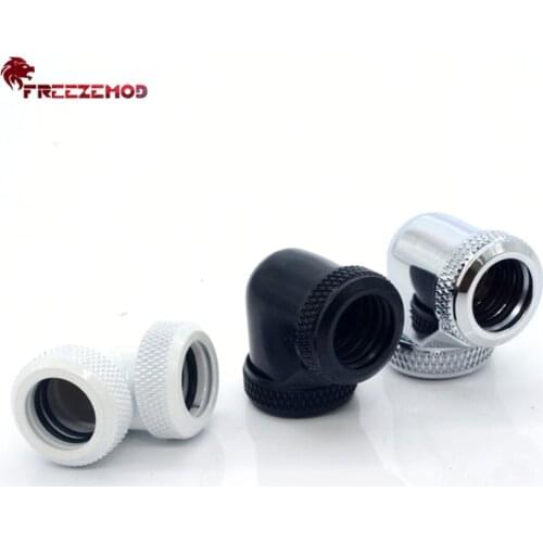 FREEZEMOD Female-Female 90 Degree Double Side Thread Brass 360 Rotary Fitting Adapter OD14 tube G1/4 Elbow Water Cooler Modding