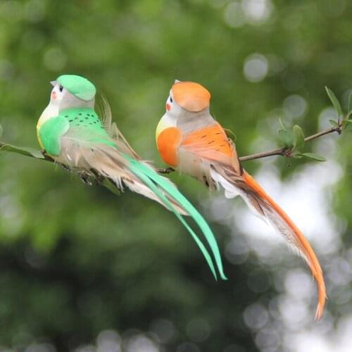 12PCS Fake Birds Artificial Feather Bird Decoration Foam Animal Wedding Home Garden Ornament Birthday Gift Craft Simulation Bird