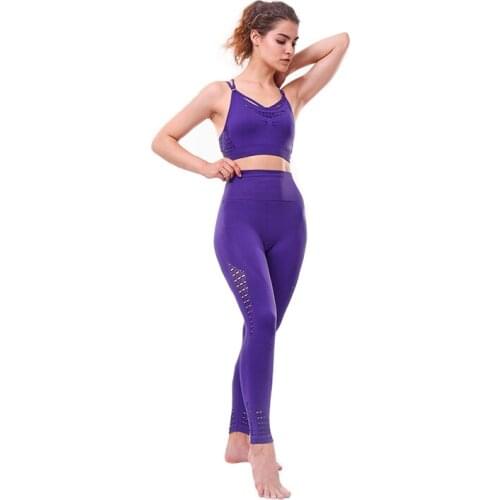 Yoga Sets Women Gym Sports Set Elastic Sports Hight Waist Leggings Sportswear Workout Sets Women
