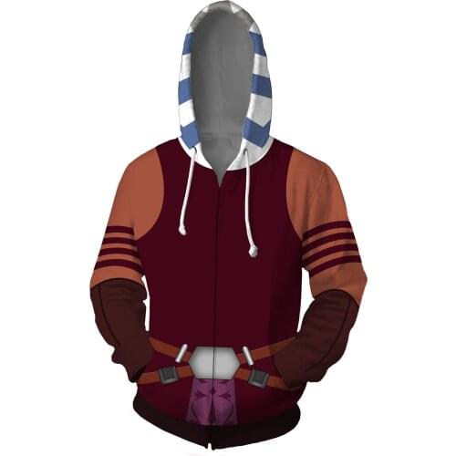 Movie Ahsoka Tano Cosplay Costume Hoodie 3D Printed Hooded Hoodies Sportswear Polyester for Spring Autumn