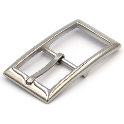 Silver Buckle Stainless Glass Finish Belt Fastener For Leather Slim Belts 30mm