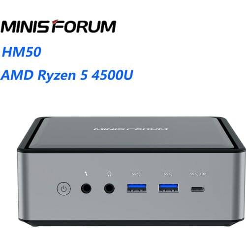 MINISFORUM HM50 AMD Ryzen 5 4500U Mini PC Windows 10 Pro 16GB DDR4 256GB/512GB SSD 2.4G 5G WiFi BT Mini Pc Gamer Computador