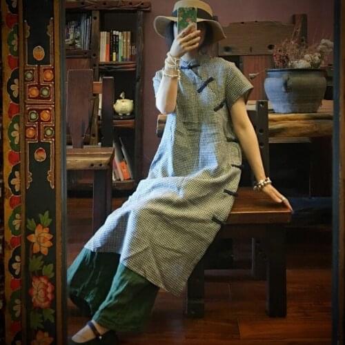 Fashionable Womens Cheongsam Elegant and Beautiful Casual Linen Comfortable and Breathable Traditional Chinese Design 2021 New