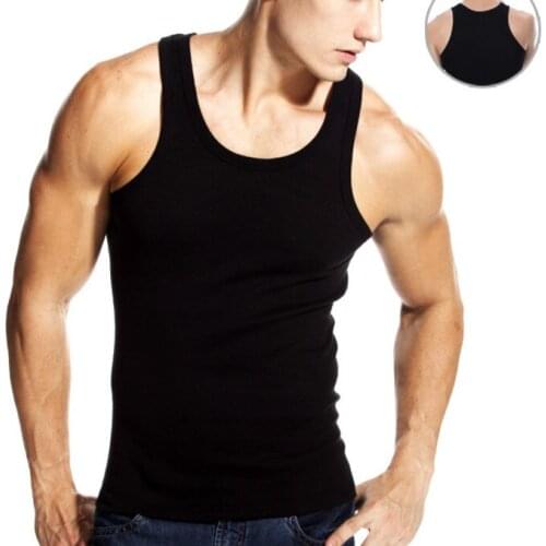 Mens Summer Running Vest Pure Cotton Body-building Sports Bottom Anti Sweat Vest Breathable Comfortable Elastic Fitness Vest