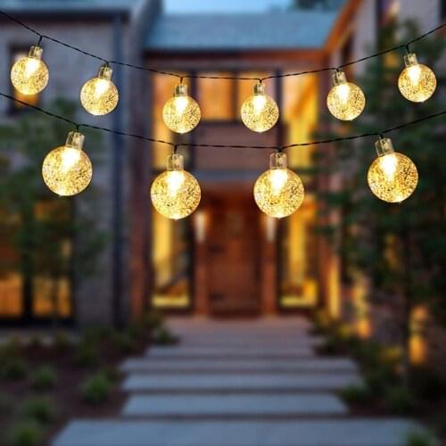 Outdoor Garden Street LED 100LM Bulb Solar Energy String Light As Christmas Decoration Lamp For Home Indoor Holiday Lighting