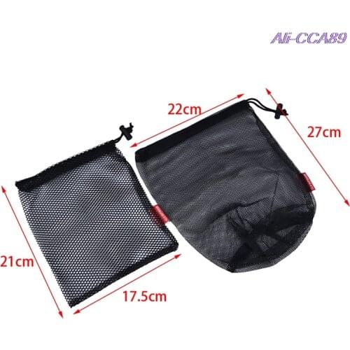 Nylon Mesh Drawstring Bag for Cutlery Bottle Pot Pan Kettle Mesh Storage Ditty Bag Travel Stuff Sack