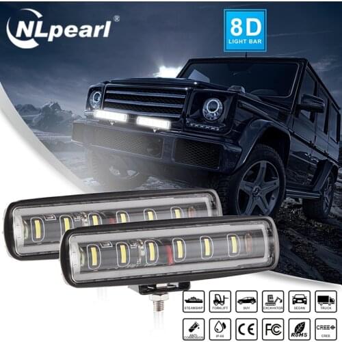 Nlpearl 2x 8D 18W LED Work light/Light Bar Offroad Trucks Tractors Boats 4x4 SUV ATV Car Spotlight Beam LED Light Bar 12V 24V