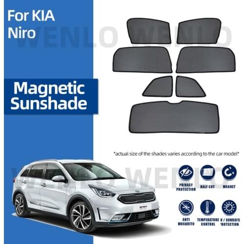 For Kia NIRO Curtains On Magnetic Mesh Car Sun Shades Visor Front Windshield Windscreen Sunshade Block UV Privacy Protection