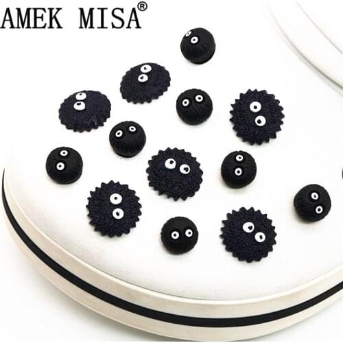 6pcs/lot High Quality Shoe Charms Cute Cartoon Black elf Garden Shoe Decoration Accessories fit croc jibz Kids Party X-mas Gift