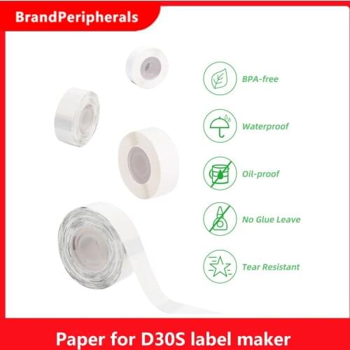 Transparent Label Maker Tape for D30S Label Printer Self-Adhesive Thermal Label Paper Waterproof Oil-proof Tear-Resistant