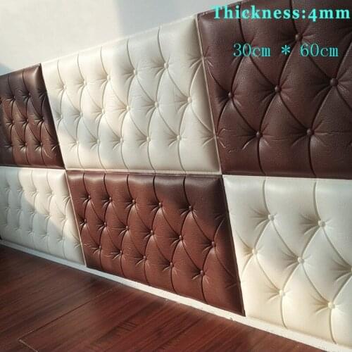 60x30cm Self-Adhesive 3D Three-Dimensional Wall Stickers Thicken Tatami Anti-Collision Wall Mat ChildrenS Bedroom Bed Soft 4mm