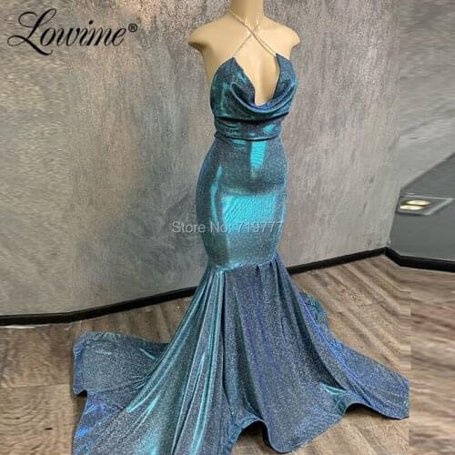 Sexy Halter Party Dress Mermaid Long Prom Dresses New Arrival Custom African Dress Robe De Soiree 2019 Evening Gowns Vestido