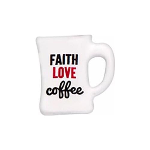 10pcs Faith love Coffee Custom Floating Charms For glass living locket necklace Watches