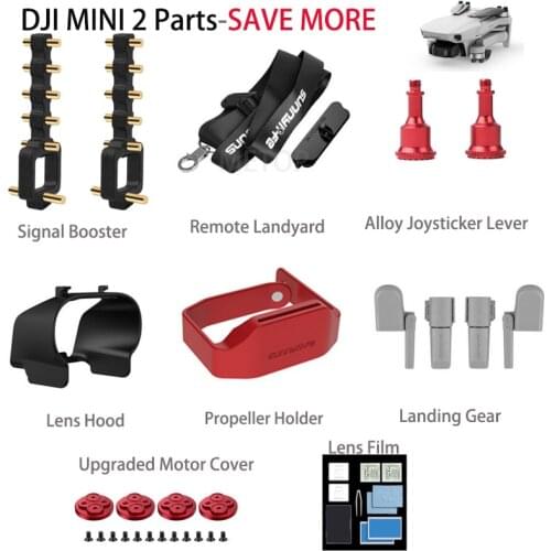 Landing Gear/Lens Film/ Lens Hood Props Holder Joysticks Lever Controller Strap Signal Booster For DJI Mini 2 Drone Accessories