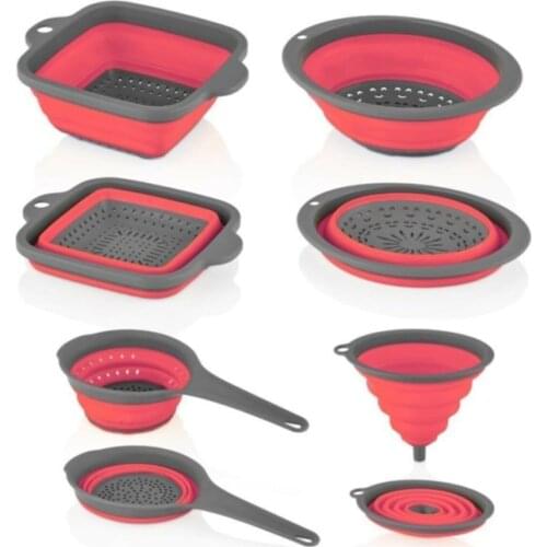 Occupy Accordion Collapsible Strainer And Funnel Set 4 Piece