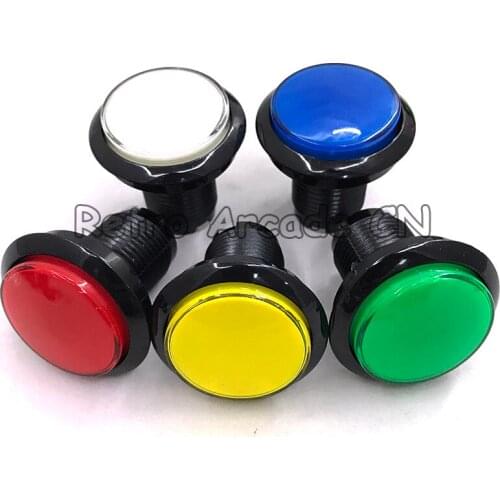 45mm illuminated LED Arcade Push Button Black Edge with Light & Microswitch Red/ Yellow/ Blue/ Green/ White 5 Colors Choice