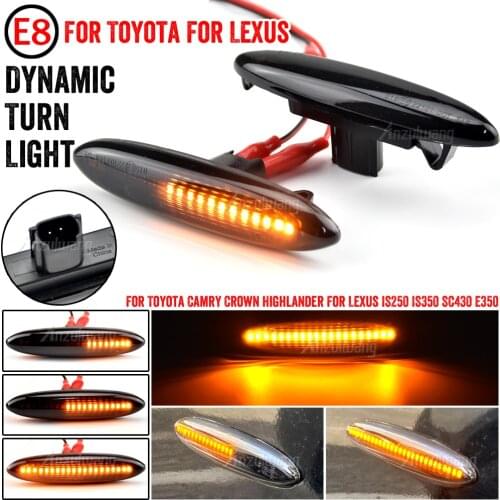 1Pair Led Dynamic Side Marker Turn Signal Light For Lexus IS250 IS350 SC430 Toyota MARK X REIZ CROWN UZZ40 Highlander Camry 40