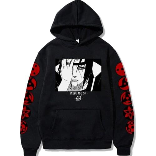 Anime Uchiha Clan Sharingan Printing Cozy Hoodies Hooded Tops Fashion Designer Faddish Japanese Anime Streetwear Man Pullovers