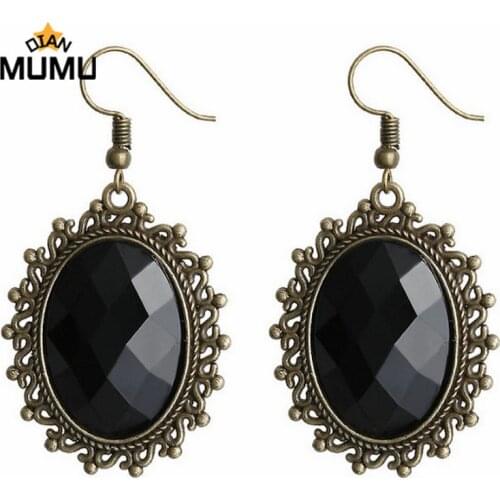 Vintage earrings ladies bohemian earrings set dangling earrings water droplets imitation natural stone fashion jewelry