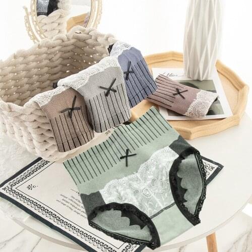 Women Sexy Underwear High Waist Briefs Underpants Abdomen And Hips Ultra-Thin Lace Panties Female Breathable Lingerie High-Rise