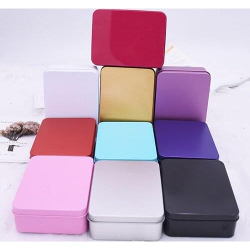 6 Pcs/Lot Storage Tin Box Jewelry Coin Key Metal Container Sealed Case Wedding Candy Packing Boxes 10 Colors Crafts Sealed Jar
