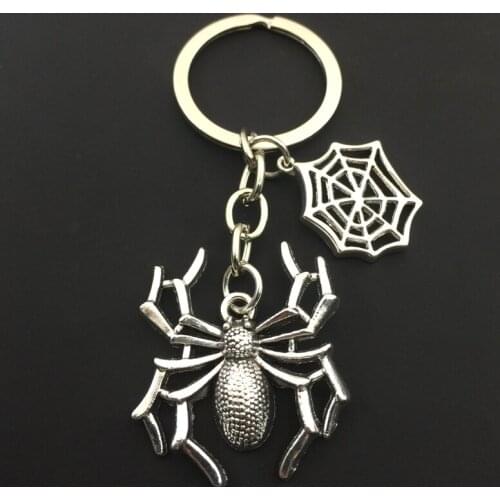 1 decoration cute spider spider web keychain DIY handmade high quality decoration gift keychain