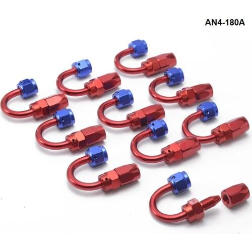 10PCS/LOT Degree Fuel Oil Fitting Aluminum Oil Cooler Hose End Adaptor Universal AN4-180A