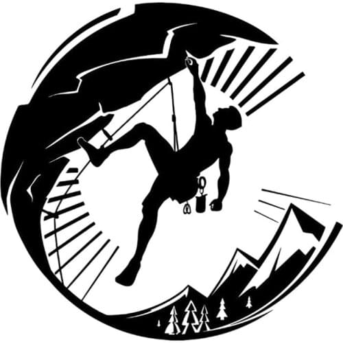 14.7CM*14.5CM Fashion Rock Climber Extreme Sports Car Sticker Vinyl Black/Silver S9-0385